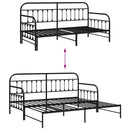 vidaXL Nappali ágykeret fejtámlával Fekete 107 x 203 cm Acél