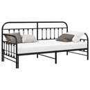 vidaXL Nappali ágykeret fejtámlával Fekete 107 x 203 cm Acél