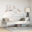 vidaXL Nappali ágykeret fejtámlával Fehér 100 x 190 cm Acél