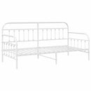 vidaXL Nappali ágykeret fejtámlával Fehér 100 x 190 cm Acél
