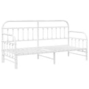 vidaXL Nappali ágykeret fejtámlával Fehér 80 x 200 cm Acél