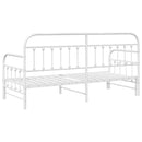 vidaXL Nappali ágykeret fejtámlával Fehér 80 x 200 cm Acél