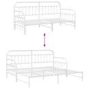 vidaXL Nappali ágykeret fejtámlával Fehér 90 x 190 cm Acél