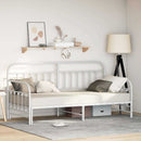 vidaXL Nappali ágykeret fejtámlával Fehér 107 x 203 cm Acél