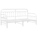 vidaXL Nappali ágykeret fejtámlával Fehér 107 x 203 cm Acél