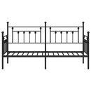 vidaXL Nappali ágykeret fejtámlával Fekete 75 x 190 cm Acél