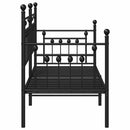 vidaXL Nappali ágykeret fejtámlával Fekete 75 x 190 cm Acél