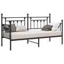 vidaXL Nappali ágykeret fejtámlával Fekete 80 x 200 cm Acél