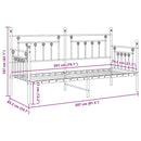 vidaXL Nappali ágykeret fejtámlával Fekete 80 x 200 cm Acél