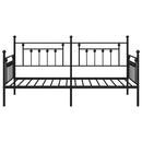 vidaXL Nappali ágykeret fejtámlával Fekete 90 x 200 cm Acél