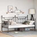 vidaXL Nappali ágykeret fejtámlával Fekete 107 x 203 cm Acél