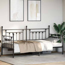 vidaXL Nappali ágykeret fejtámlával Fekete 107 x 203 cm Acél