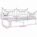 vidaXL Nappali ágykeret fejtámlával Fekete 107 x 203 cm Acél
