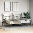 vidaXL Nappali ágykeret fejtámlával Fekete 75 x 190 cm Acél