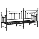 vidaXL Nappali ágykeret fejtámlával Fekete 75 x 190 cm Acél