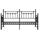 vidaXL Nappali ágykeret fejtámlával Fekete 75 x 190 cm Acél