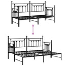 vidaXL Nappali ágykeret fejtámlával Fekete 75 x 190 cm Acél