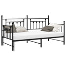 vidaXL Nappali ágykeret fejtámlával Fekete 90 x 200 cm Acél