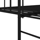 vidaXL Nappali ágykeret fejtámlával Fekete 100 x 200 cm Acél