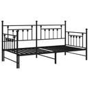 vidaXL Nappali ágykeret fejtámlával Fekete 100 x 200 cm Acél