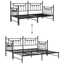 vidaXL Nappali ágykeret fejtámlával Fekete 100 x 200 cm Acél