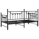 vidaXL Nappali ágykeret fejtámlával Fekete 107 x 203 cm Acél