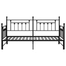 vidaXL Nappali ágykeret fejtámlával Fekete 107 x 203 cm Acél
