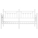 vidaXL Nappali ágykeret fejtámlával Fehér 75 x 190 cm Acél