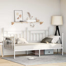 vidaXL Nappali ágykeret fejtámlával Fehér 90 x 190 cm Acél