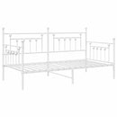 vidaXL Nappali ágykeret fejtámlával Fehér 90 x 190 cm Acél