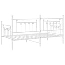 vidaXL Nappali ágykeret fejtámlával Fehér 90 x 190 cm Acél