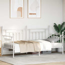 vidaXL Nappali ágykeret fejtámlával Fehér 107 x 203 cm Acél