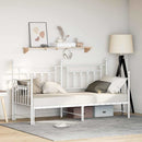 vidaXL Nappali ágykeret fejtámlával Fehér 75 x 190 cm Acél