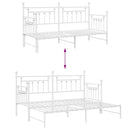 vidaXL Nappali ágykeret fejtámlával Fehér 75 x 190 cm Acél