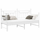 vidaXL Nappali ágykeret fejtámlával Fehér 75 x 190 cm Acél