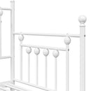 vidaXL Nappali ágykeret fejtámlával Fehér 80 x 200 cm Acél