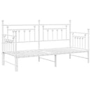 vidaXL Nappali ágykeret fejtámlával Fehér 80 x 200 cm Acél