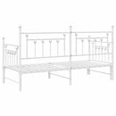 vidaXL Nappali ágykeret fejtámlával Fehér 80 x 200 cm Acél