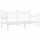 vidaXL Nappali ágykeret fejtámlával Fehér 100 x 200 cm Acél