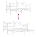 vidaXL Nappali ágykeret fejtámlával Fehér 107 x 203 cm Acél