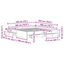 vidaXL Ágykeret fiókokkal fiókkal kézműves tölgy 180 x 200 cm Faanyag