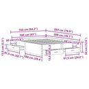 vidaXL Ágykeret fiókokkal fiókkal Musta tammi 160 x 200 cm Faanyag