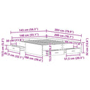 vidaXL Ágykeret fiókokkal fiókkal kézműves tölgy 140 x 200 cm Faanyag