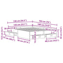 vidaXL Ágykeret fiókokkal fiókkal kézműves tölgy 135 x 190 cm Faanyag