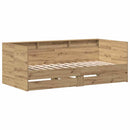 vidaXL Fekvőfelület keret tárolókkal kézműves tölgy 100 x 200 cm