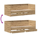 vidaXL Fekvőfelület keret tárolókkal kézműves tölgy 100 x 200 cm