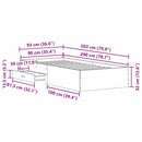 vidaXL Ágykeret fiókokkal fiókkal Musta tammi 90 x 200 cm Faanyag