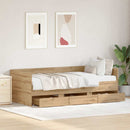 vidaXL Fekvőfelület keret tárolókkal kézműves tölgy 90 x 190 cm