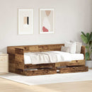 vidaXL Fekvőfelület keret tárolókkal Régi fa 75 x 190 cm Faanyag