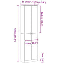 vidaXL Ruhásszekrény polcokkal ajtóval Fehér 55 x 25 x 189 cm Faanyag